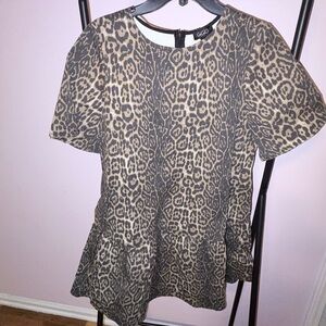 Small Gigio Leopard Print Mini Dress in Denim, NWOT